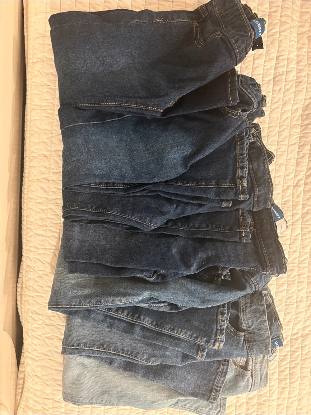 Old Navy Kids Bootcut and Flare Jeans 7 Pack - Dark Blue to Light Blue Denim